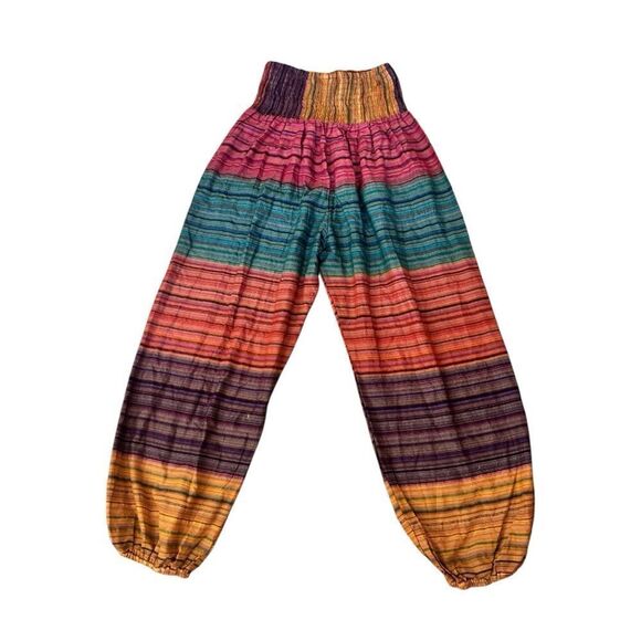 100% Cotton Boho Striped Harem Pants – One Size (Fits S/M) - Picture 2 of 9